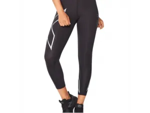 2XU Women's 7/8 Compression Tights - BLACK / SILVER