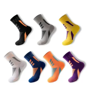 7 Pairs Sweat-Absorbent Outdoor Sports Socks | Vibrant Colors | Anti-Slip Grip