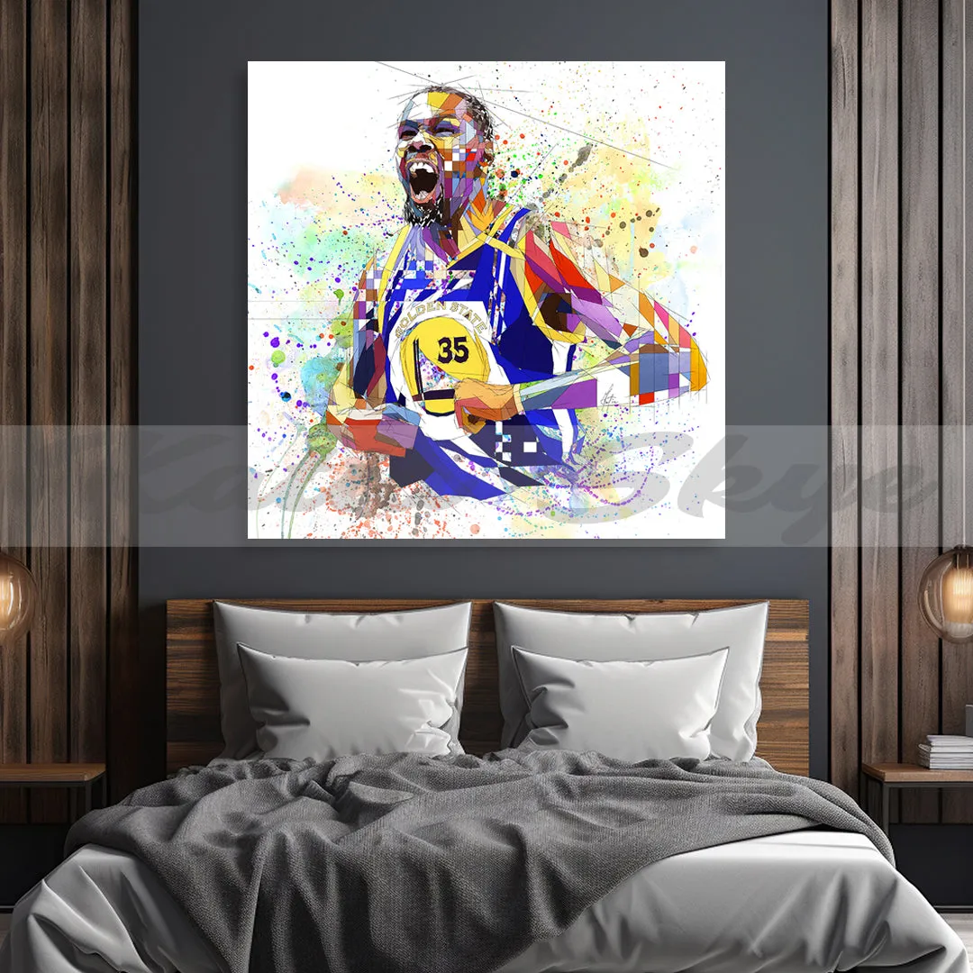 Abstract Basketball Canvas Wall Art Inspired by Kevin Durant // NBA-KD01