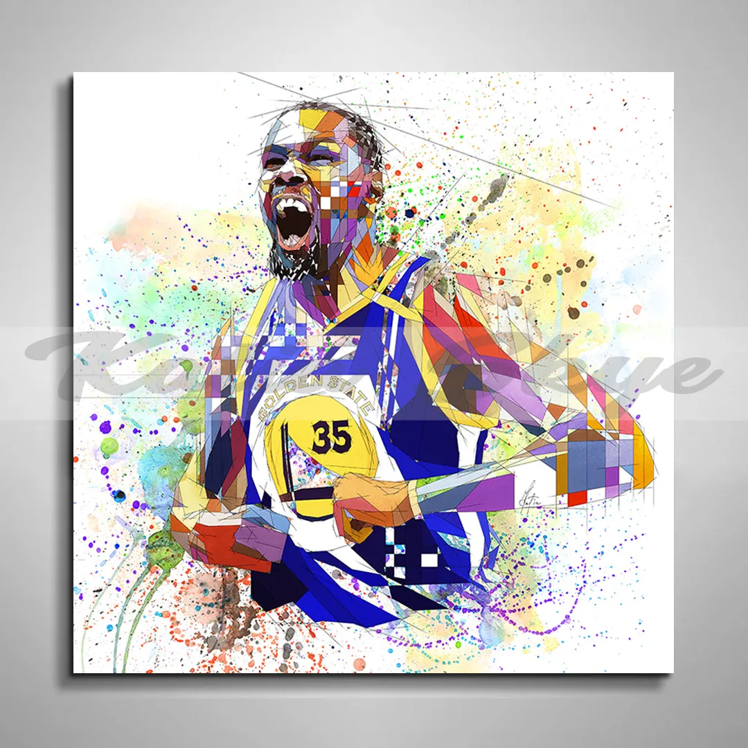 Abstract Basketball Canvas Wall Art Inspired by Kevin Durant // NBA-KD01