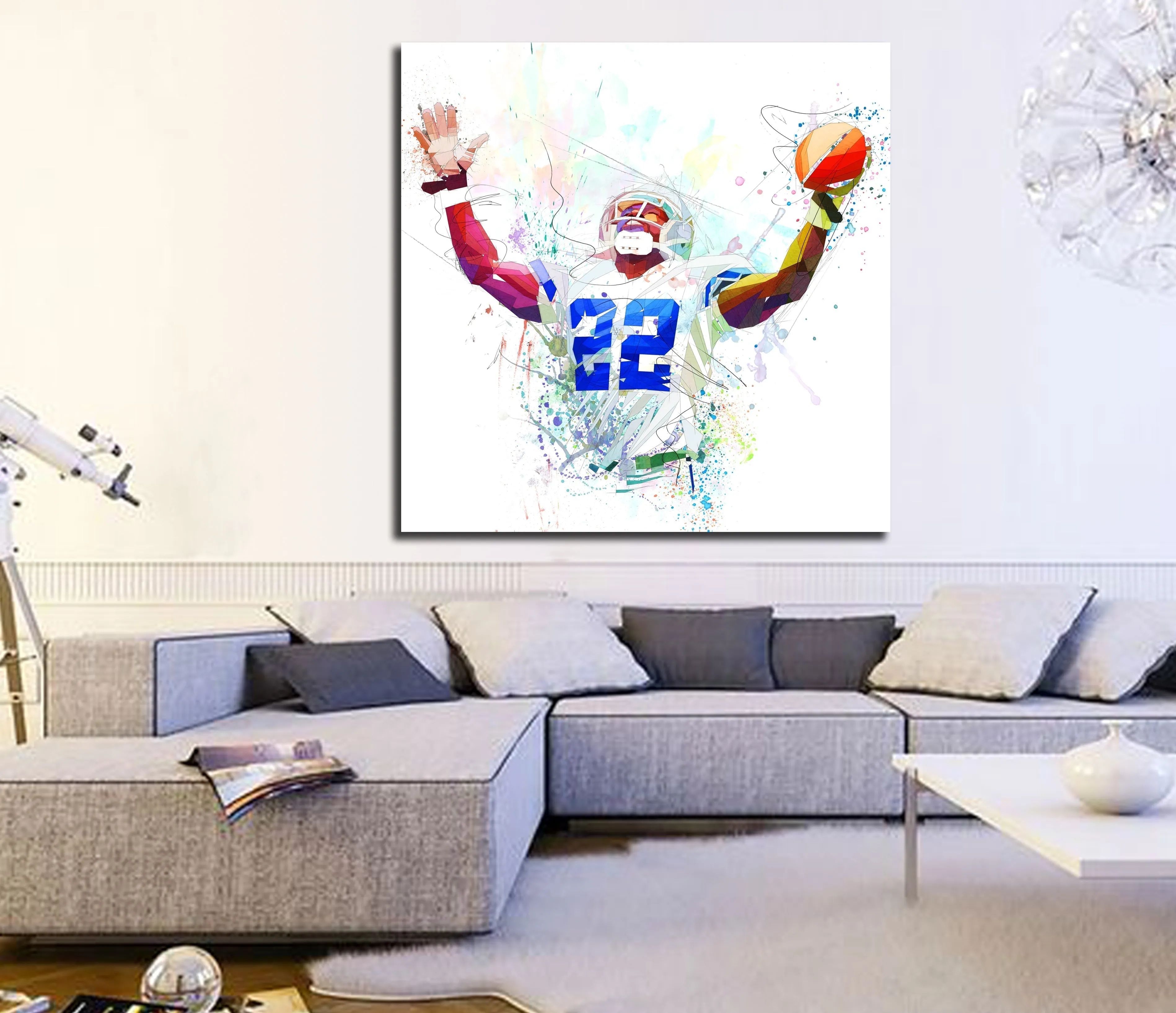 ABSTRACT CANVAS PRINT Football Art Inspired by Emmitt Smith// NFL-ES01