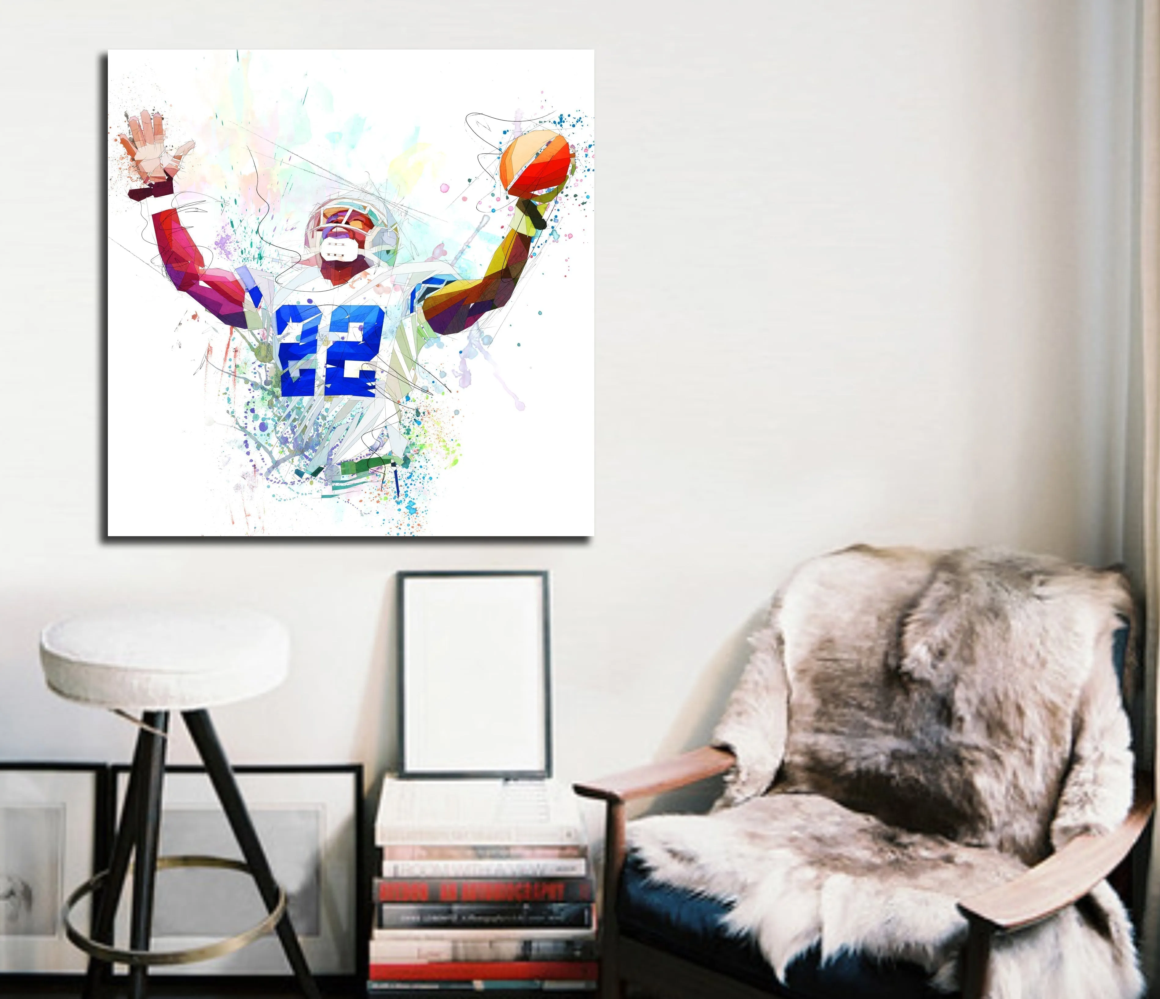 ABSTRACT CANVAS PRINT Football Art Inspired by Emmitt Smith// NFL-ES01