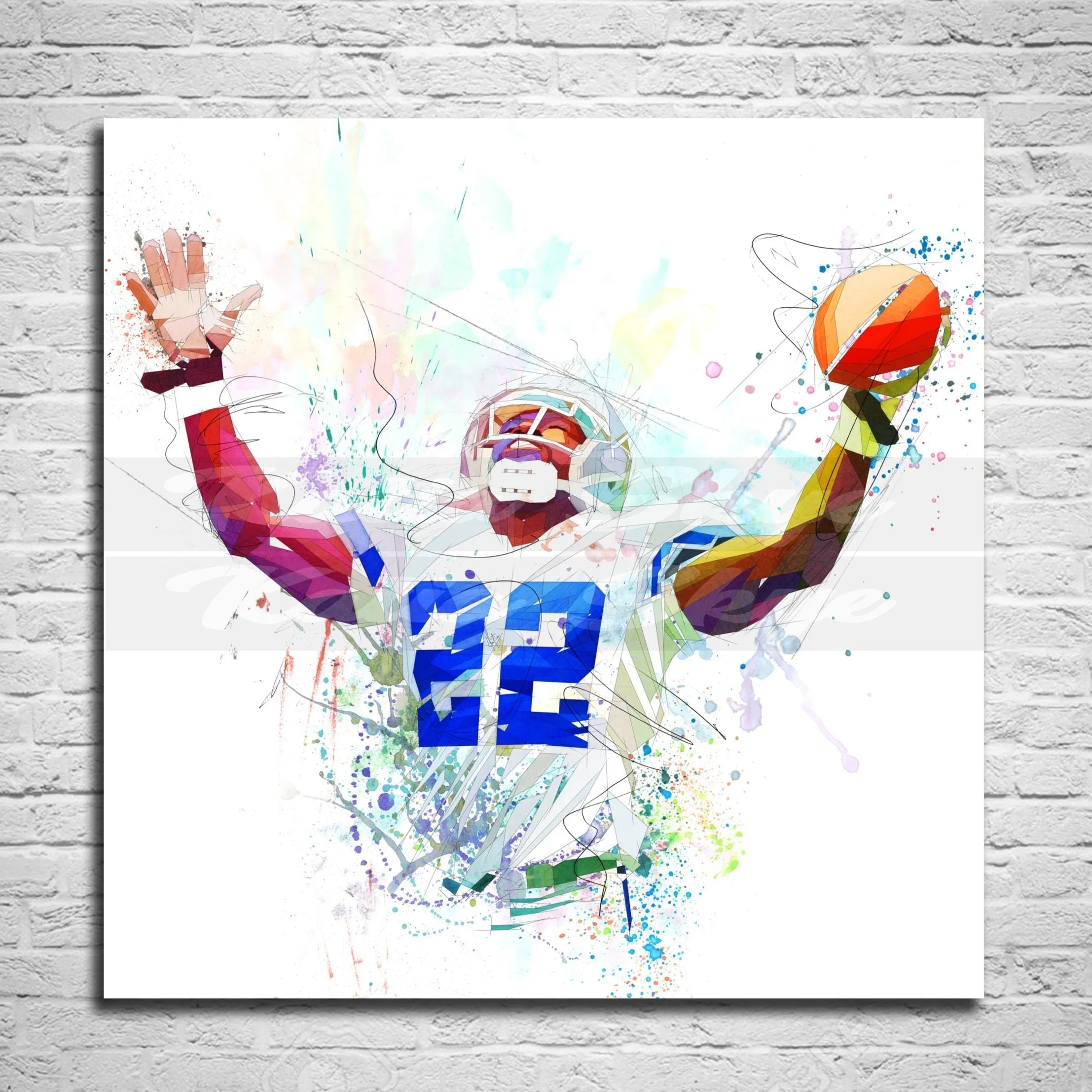 ABSTRACT CANVAS PRINT Football Art Inspired by Emmitt Smith// NFL-ES01