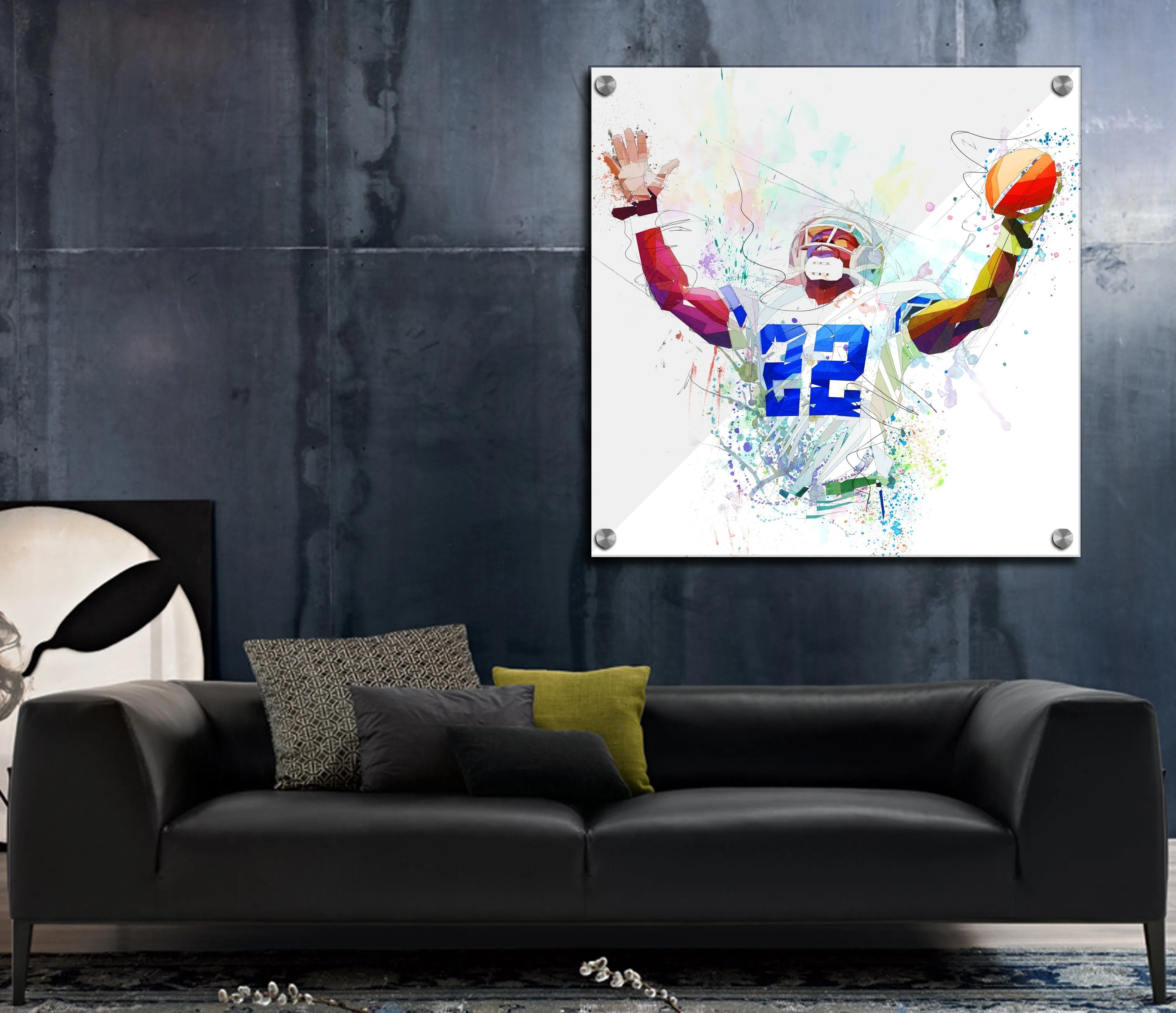 ABSTRACT CANVAS PRINT Football Art Inspired by Emmitt Smith// NFL-ES01