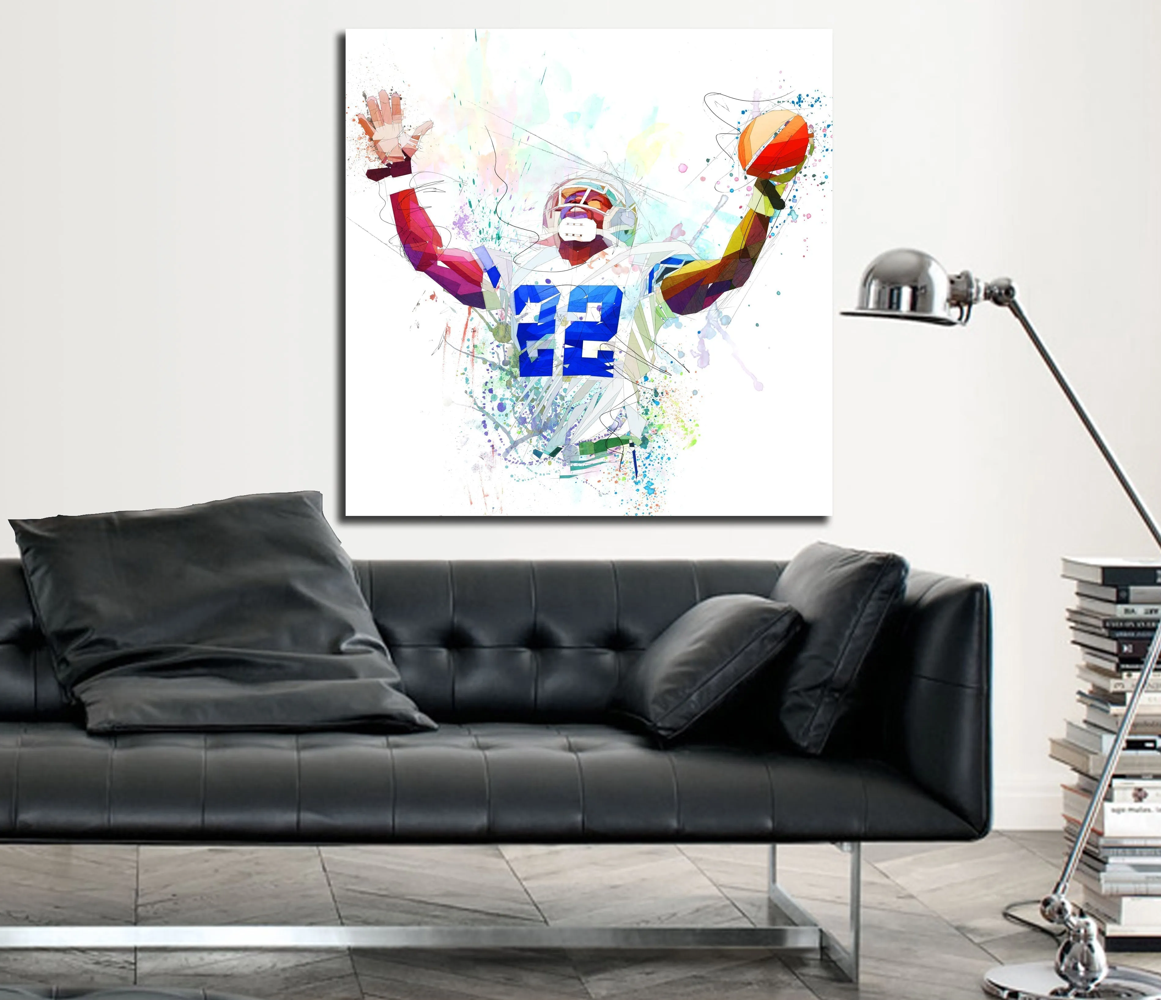 ABSTRACT CANVAS PRINT Football Art Inspired by Emmitt Smith// NFL-ES01