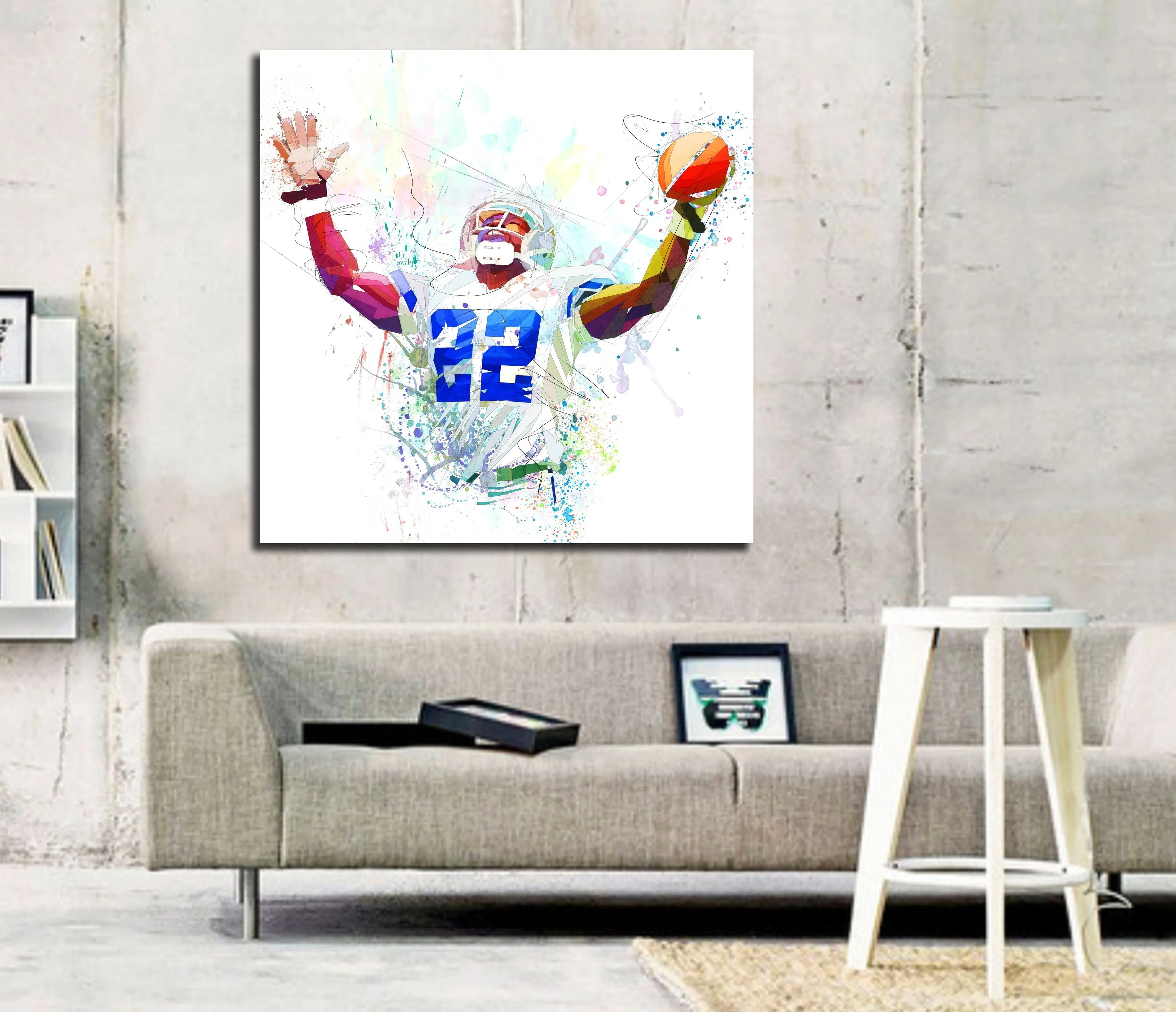 ABSTRACT CANVAS PRINT Football Art Inspired by Emmitt Smith// NFL-ES01