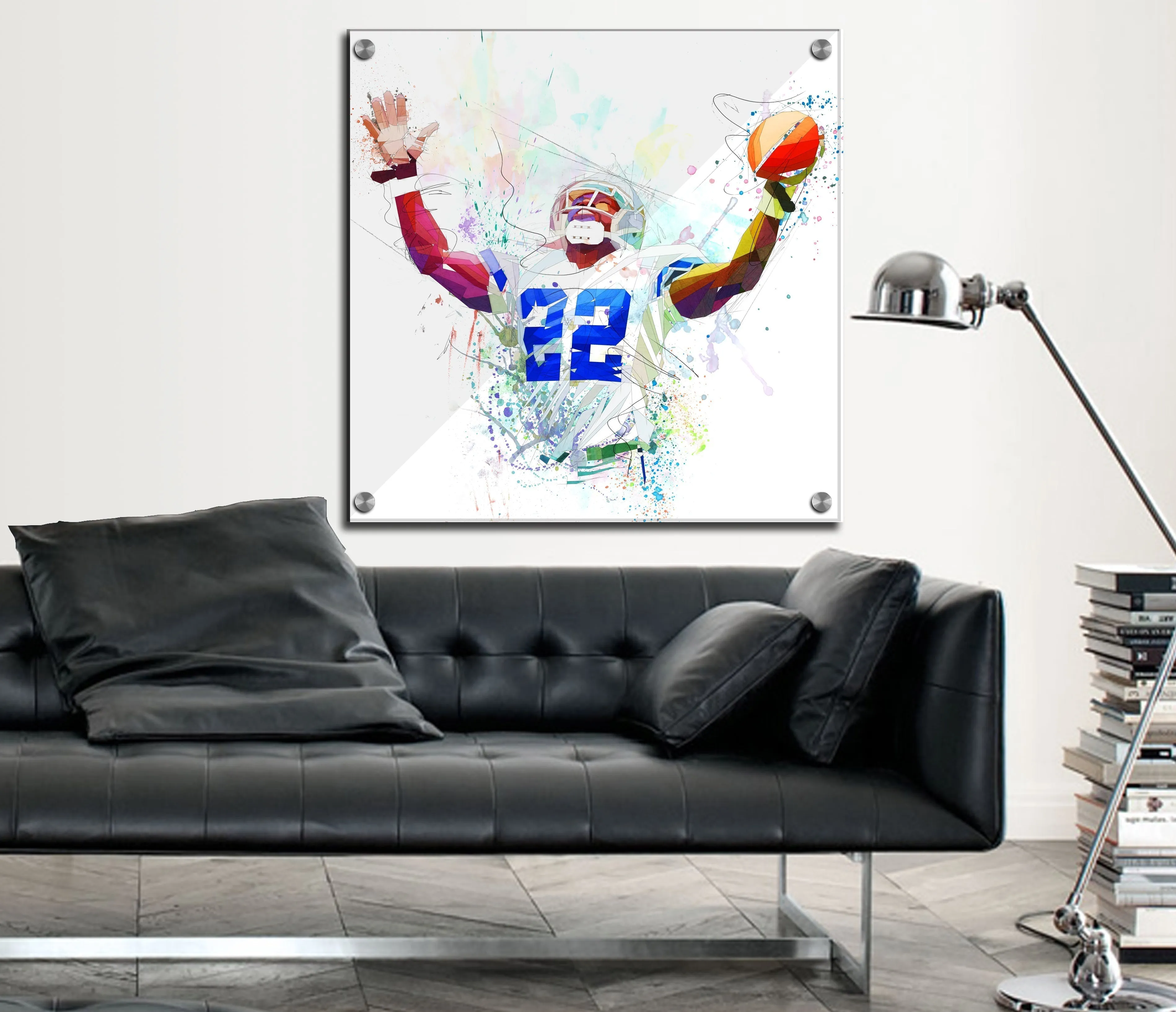 ABSTRACT CANVAS PRINT Football Art Inspired by Emmitt Smith// NFL-ES01