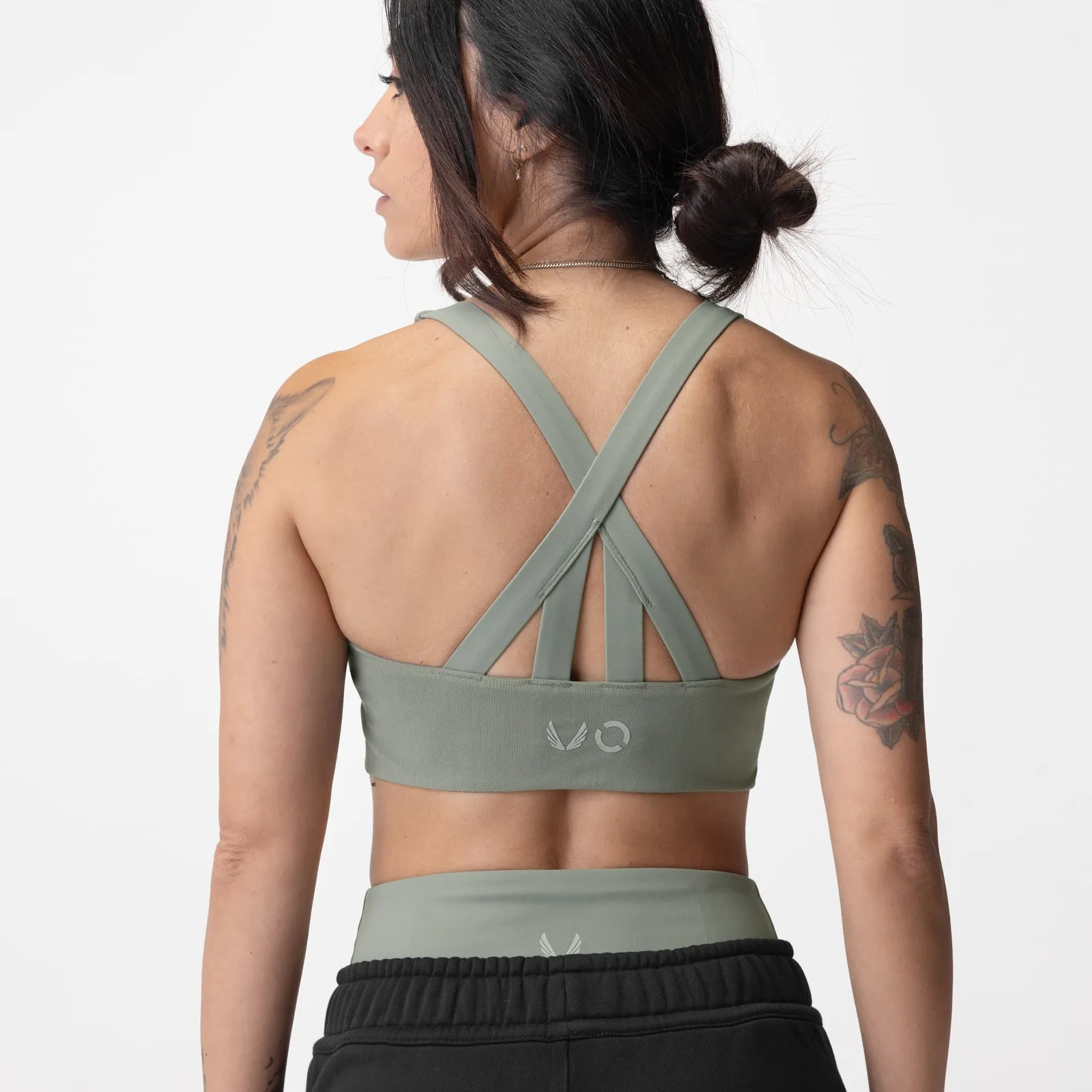 ASRV x Equinox Lycra® Hybrid Sports Bra - Sage