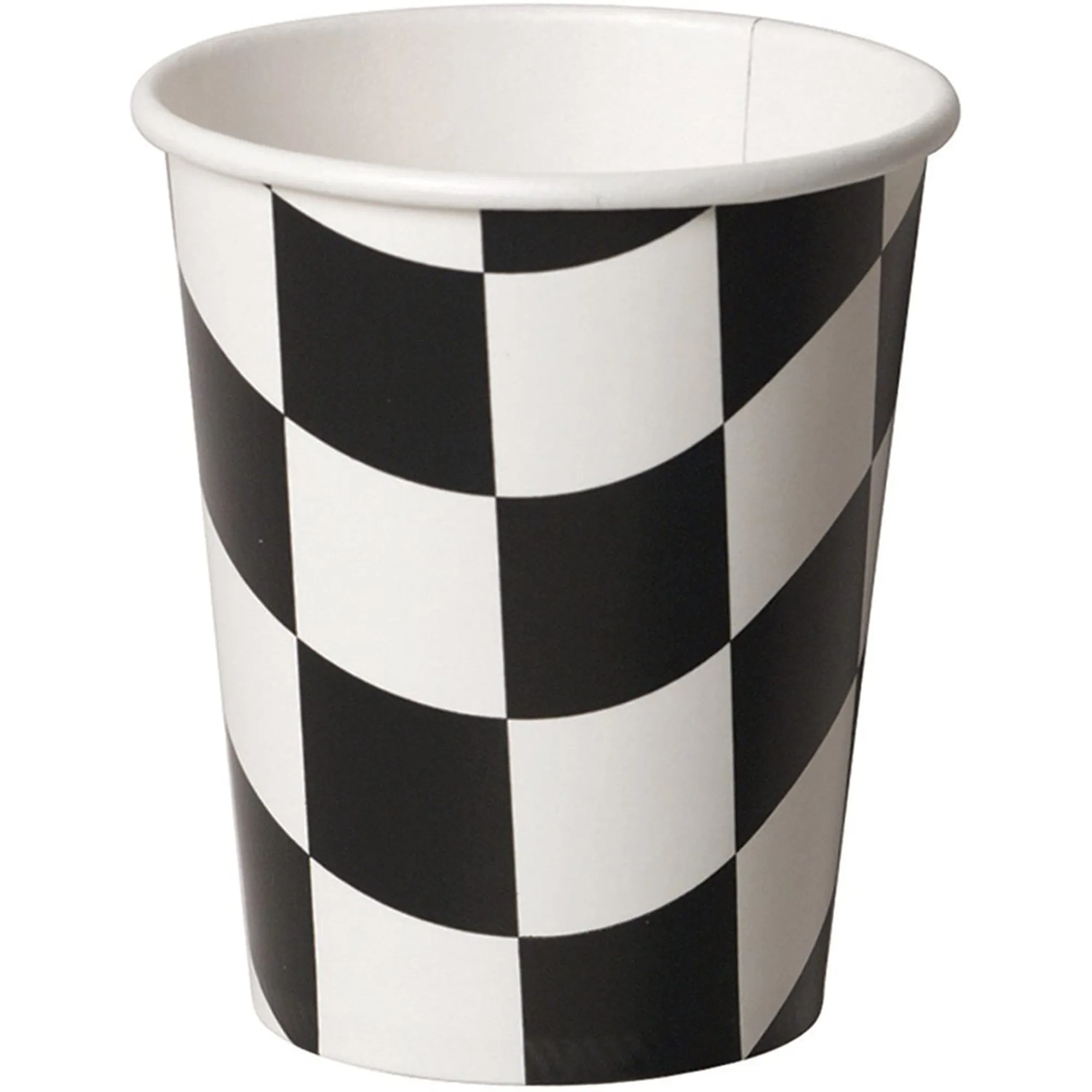 BLACK & WHITE CHECKERED PAPER CUPS