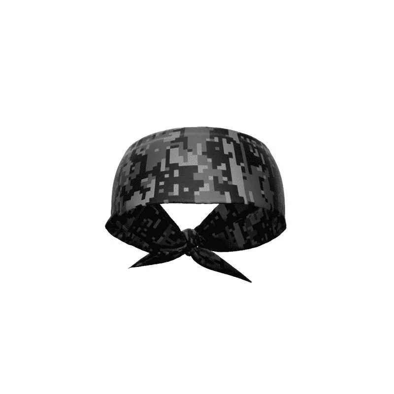 Black Digi Camo Tie Headband