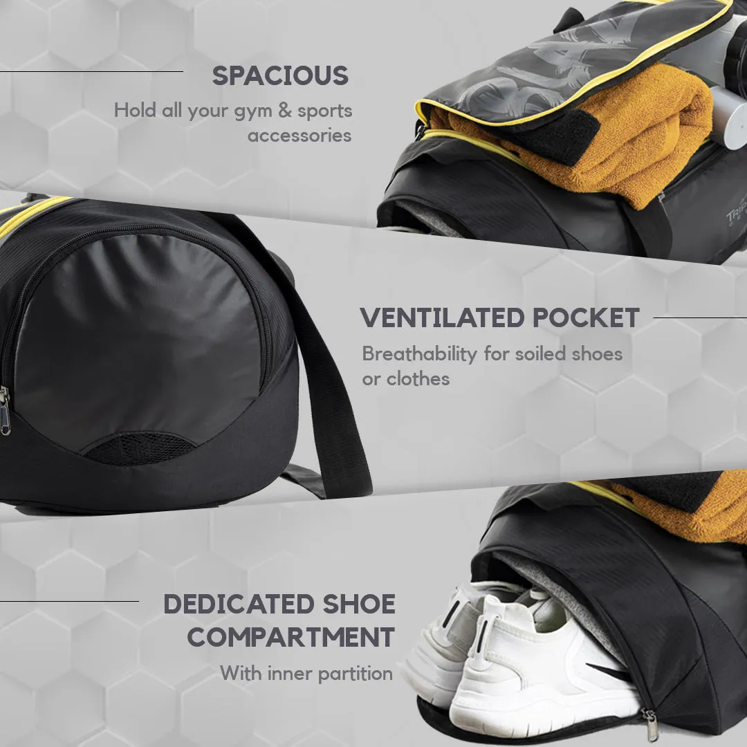 Blaze Gym & Sports Duffel Bag l Black and Yellow