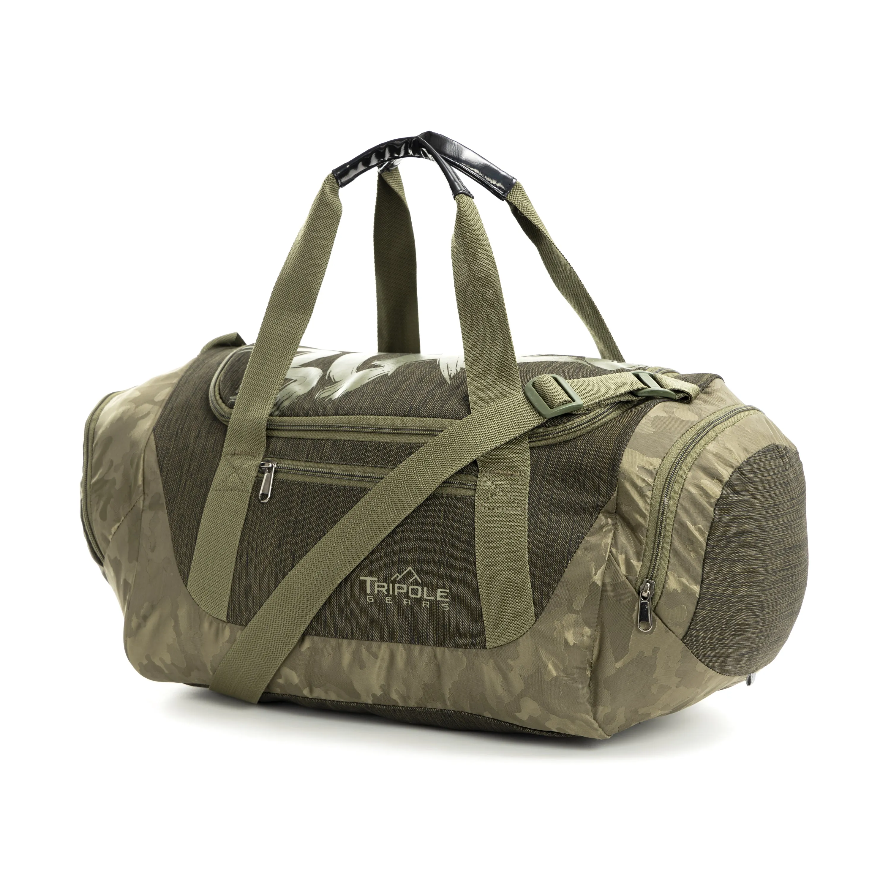 Blaze Gym & Sports Duffel Bag l Green Melange and Green Jaquard