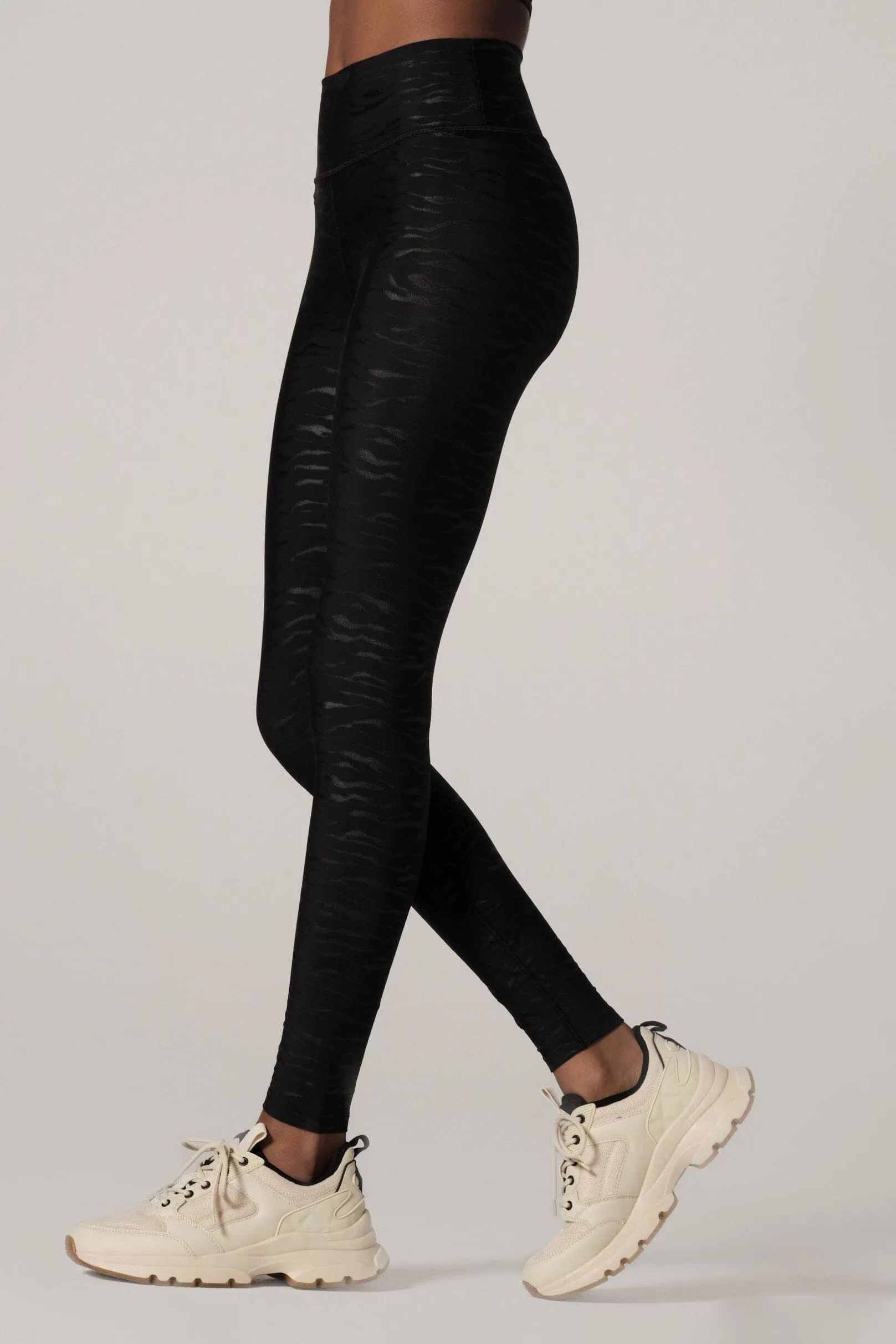 Bowie High Waist Leggings Tiger Emboss Black