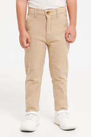 Boys Beige Chino Trousers