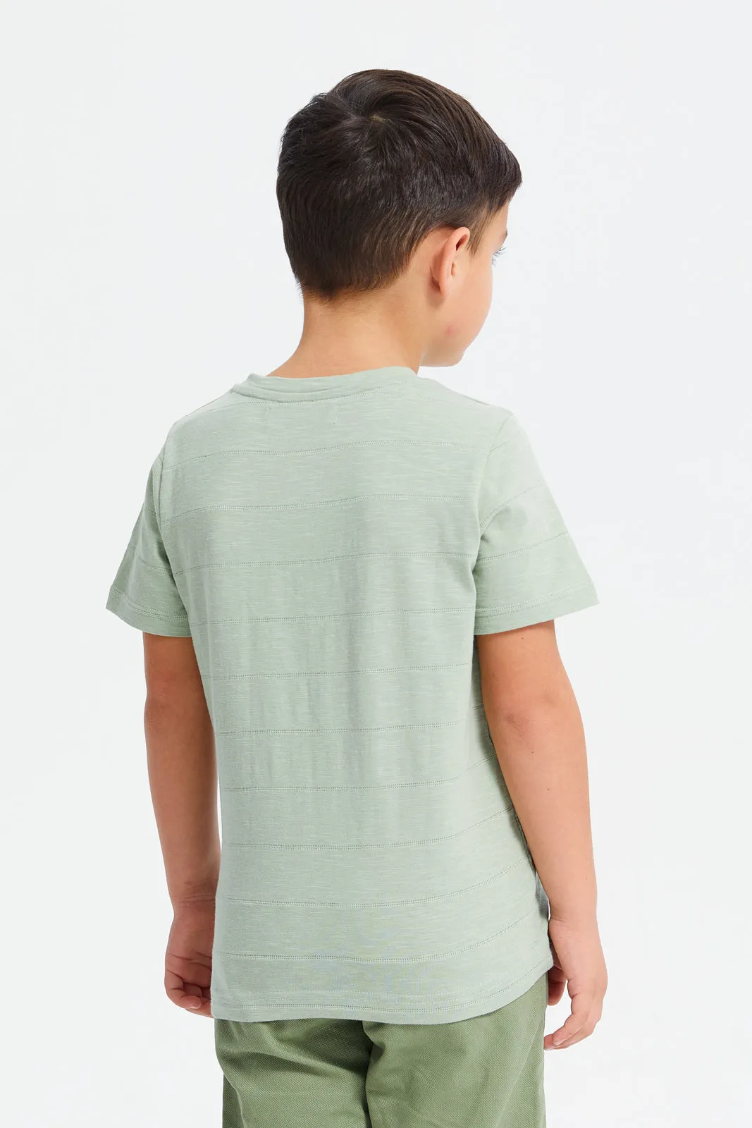 Boys Green Belted Trousers