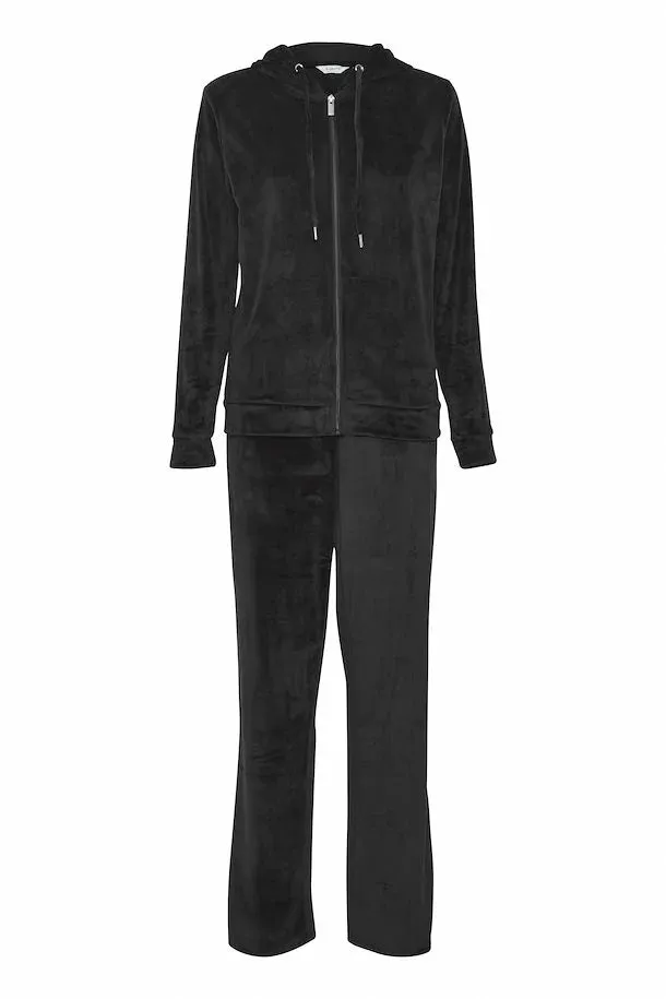 Bymitza Velvet  Jogging Set Black