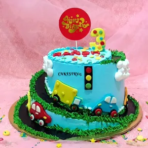 Car Theme 3.5kg Birthday Cake