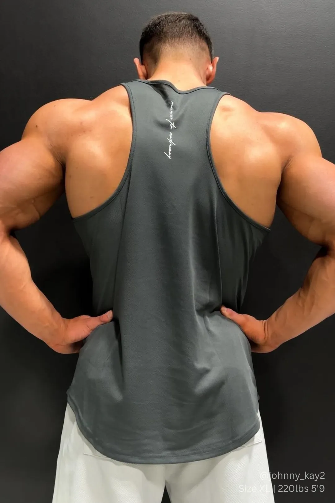 Fast-Dry Bodybuilding Workout Stringer - Charcoal