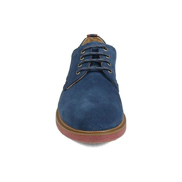 Florsheim Kids Boy's Sapacush Plain Toe Ox Navy Suede/Brick (Sizes 4-7)