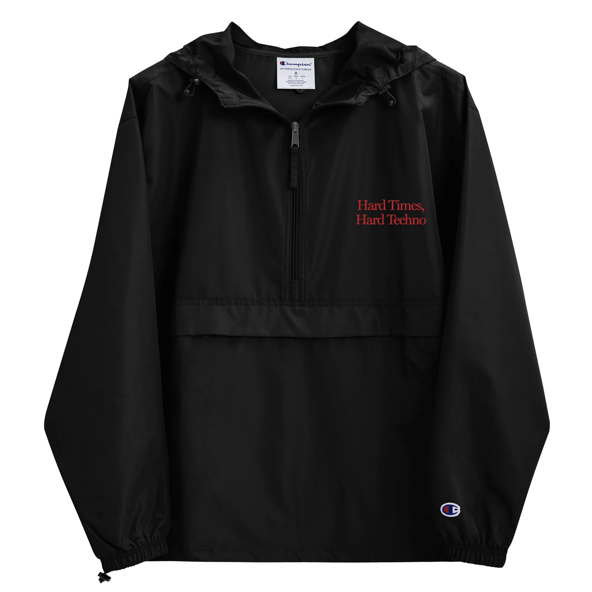 Hard Times, Hard Techno® Champion Embroidered Packable Jacket