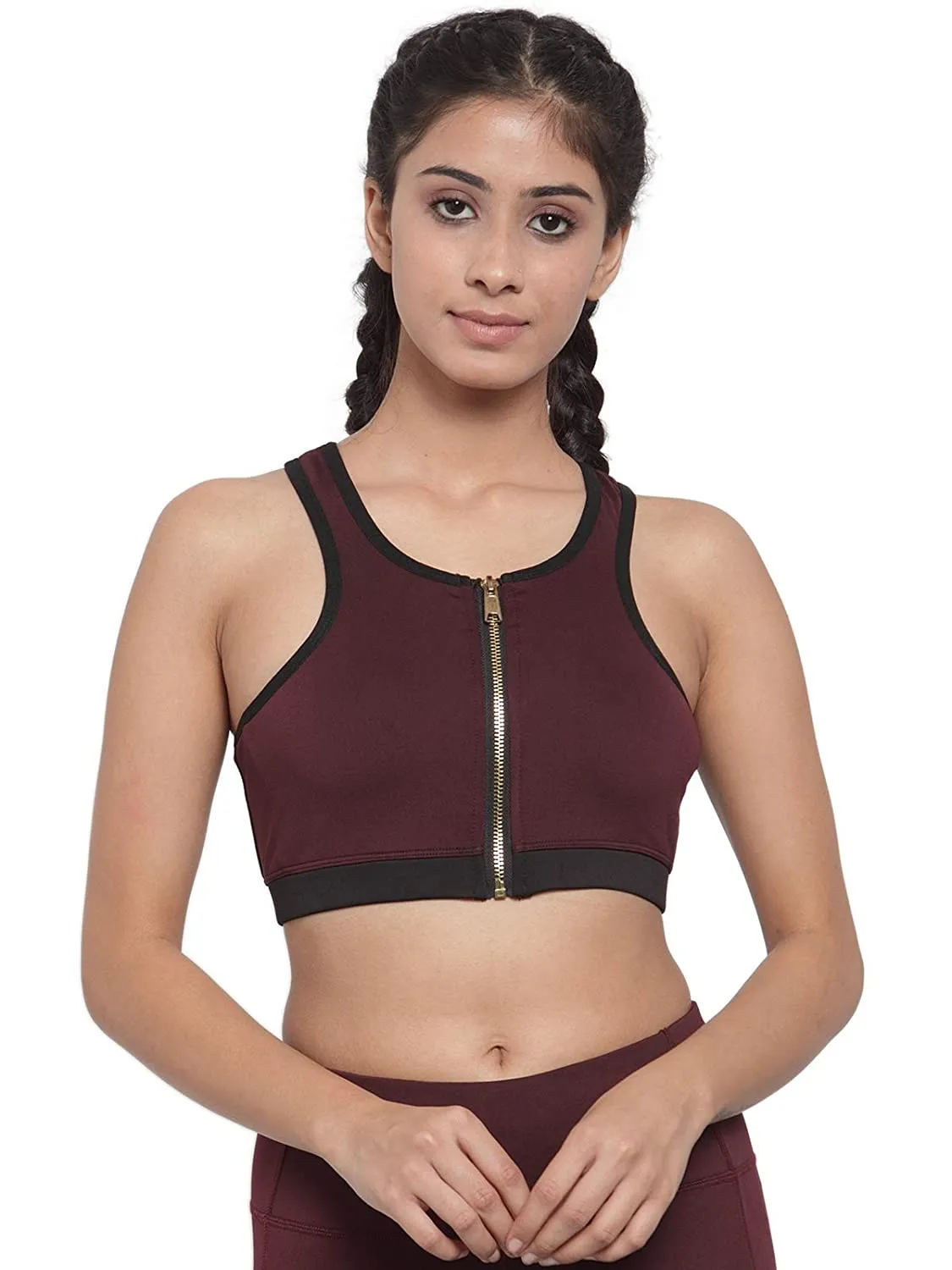 Invincible Women's Front Zip Sports Bra