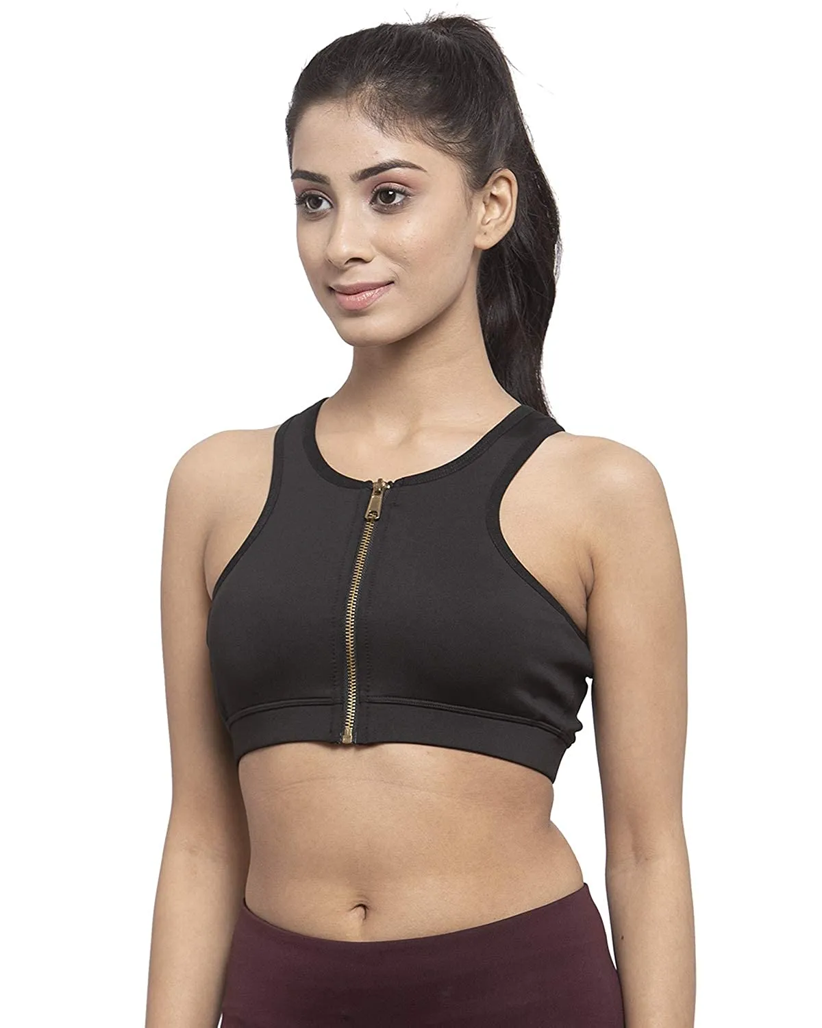 Invincible Women's Front Zip Sports Bra