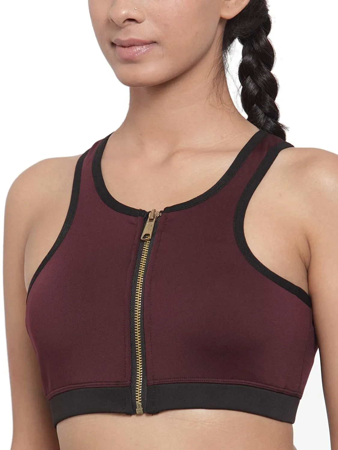 Invincible Women's Front Zip Sports Bra