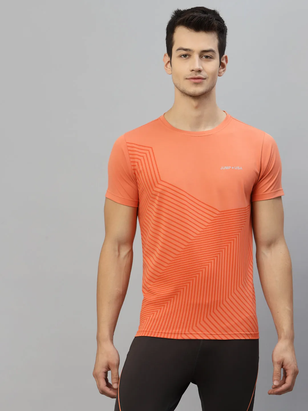 JUMP USA Ultralyte Men Coral Running Rapid Dry T-Shirt