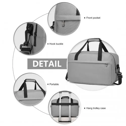 Kono Lightweight Multi Purpose Unisex Sports Travel Duffel Bag – Grey | Perfect for Gym, Travel, & Daily Use