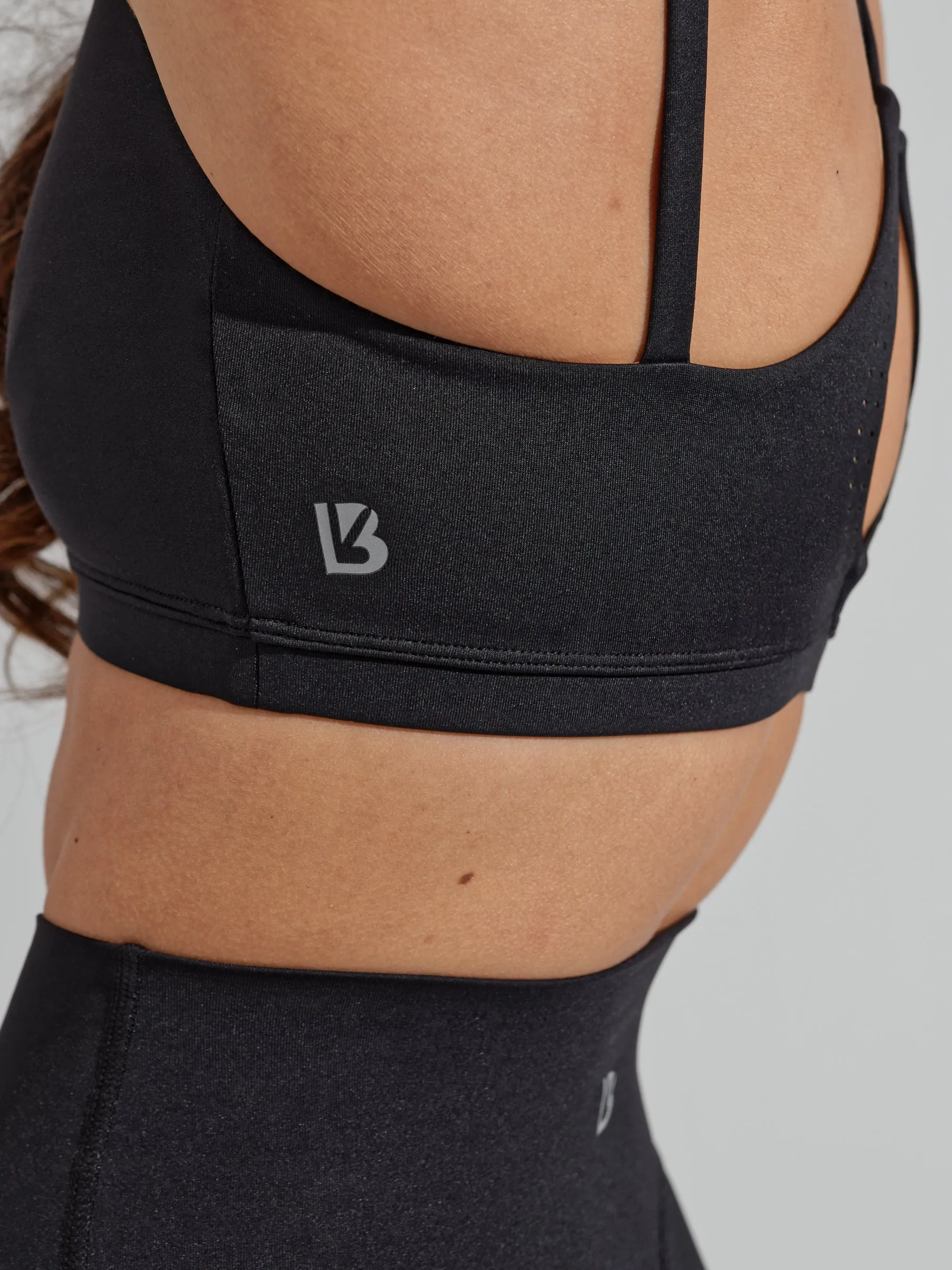 Limitless Laser Cut Sports Bra - Onyx Black