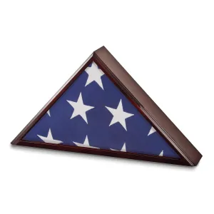 Mahogany Matte Glass Top Flag Collectors Box