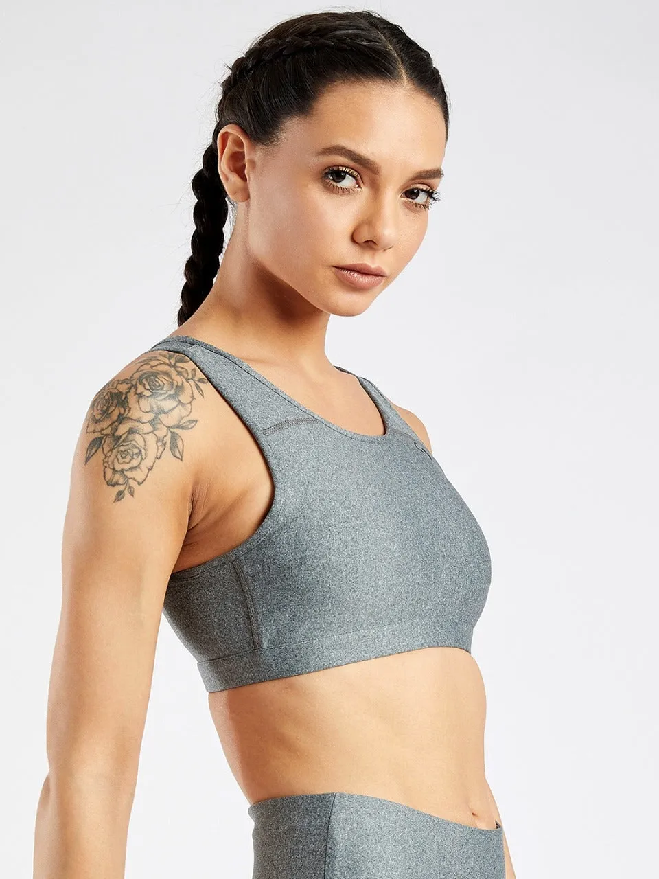 Maxtreme Pace Grey High Neck Sports Bra