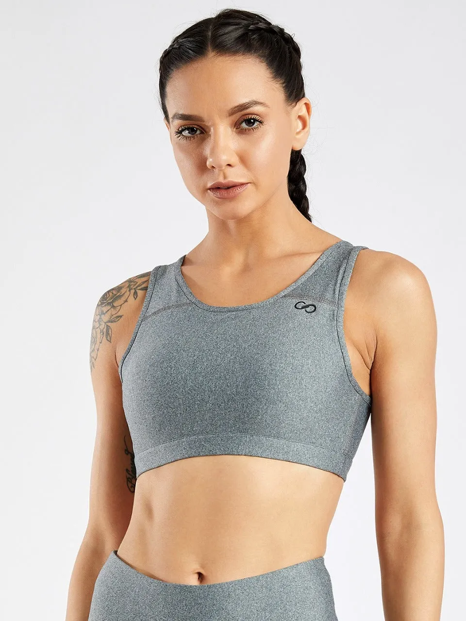 Maxtreme Pace Grey High Neck Sports Bra