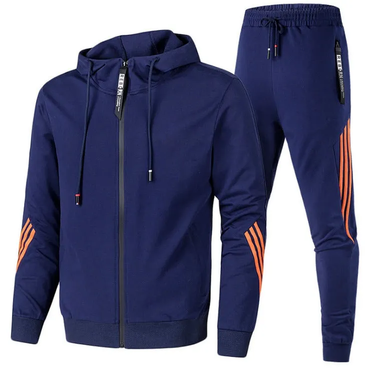 Men's Casual Tracksuit Long Sleeve Athletic Set Full Zip Jacket and Pants Hoodie Suit