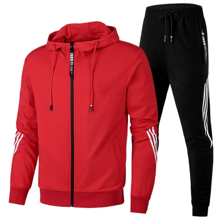 Men's Casual Tracksuit Long Sleeve Athletic Set Full Zip Jacket and Pants Hoodie Suit