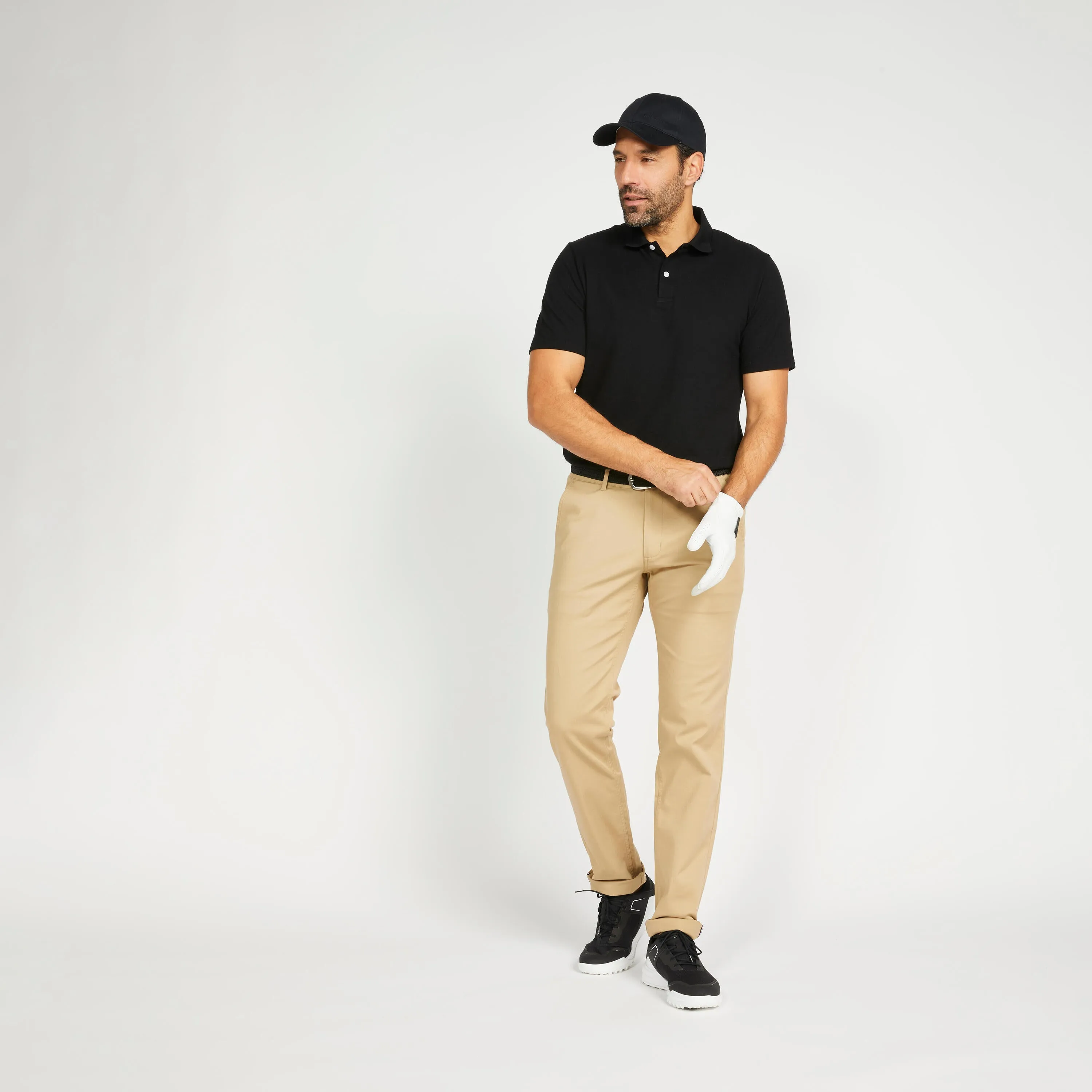 Men's Short Sleeve Golf Polo Shirt - MW500 Black INESIS, Black