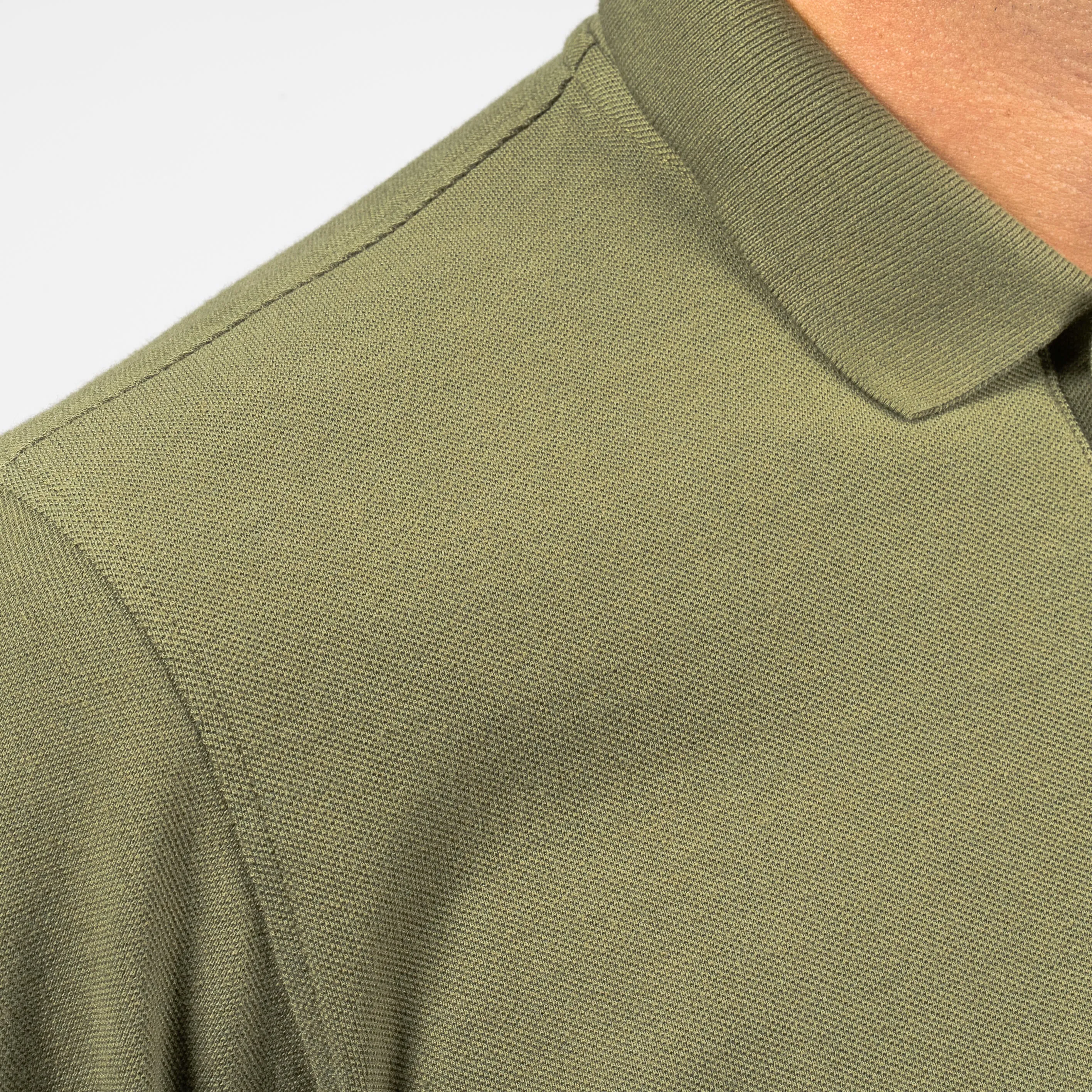 Men's Short Sleeve Golf Polo Shirt - MW500 Khaki INESIS, Khaki Green