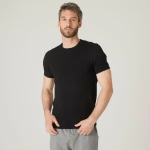 Men's T-shirt 500 Slim - black DOMYOS, black