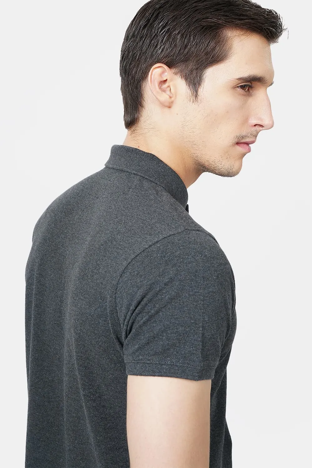 Muscle Fit Heather Polo T.shirt