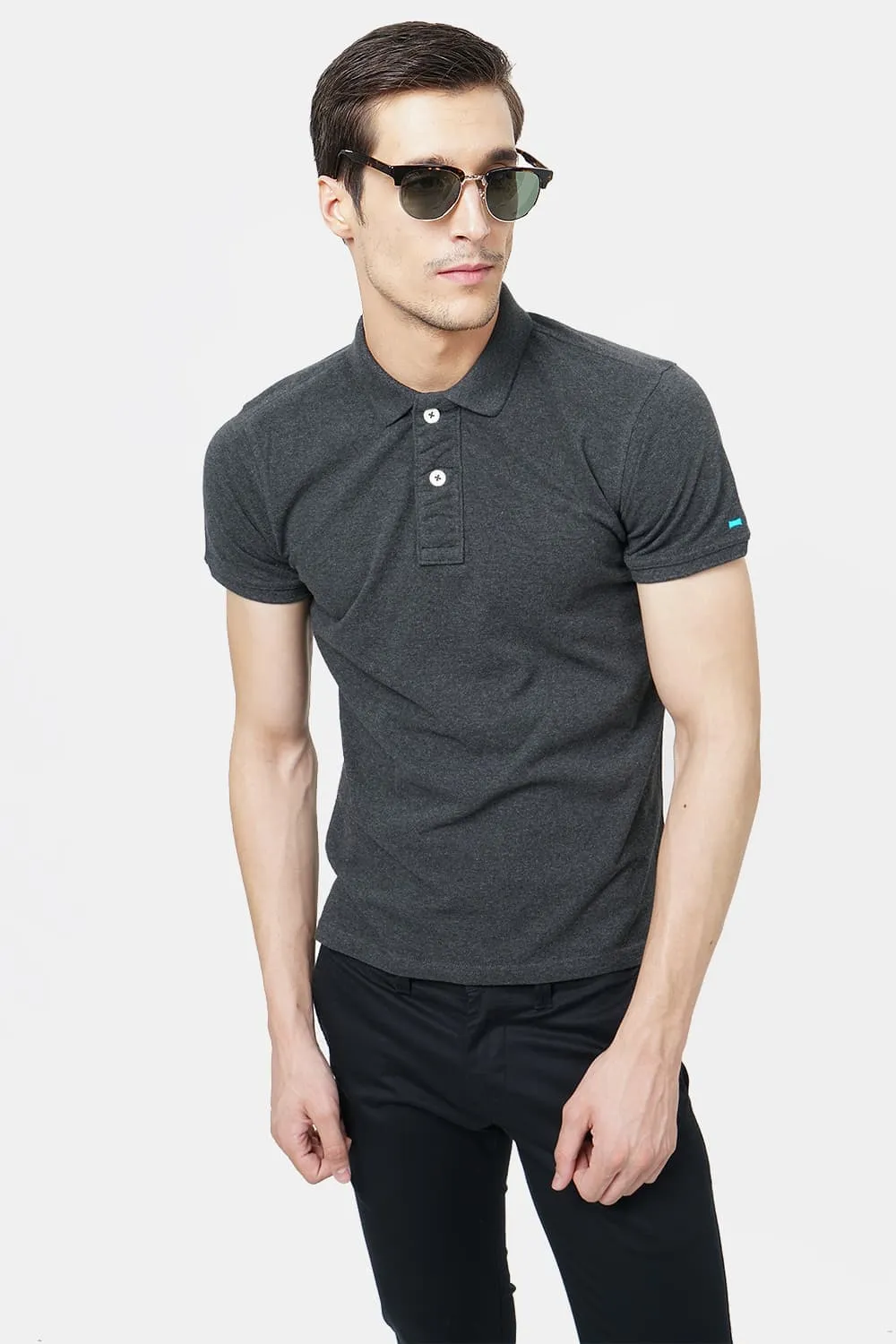 Muscle Fit Heather Polo T.shirt