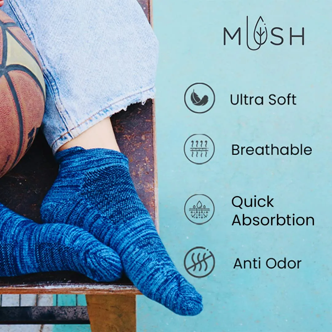 Mush Bamboo Performance Socks for Men || Sports & Casual Wear Ultra Soft, Anti Odor, Breathable Ankle Length Pack of 3 UK Size 6-10 Pack of 6