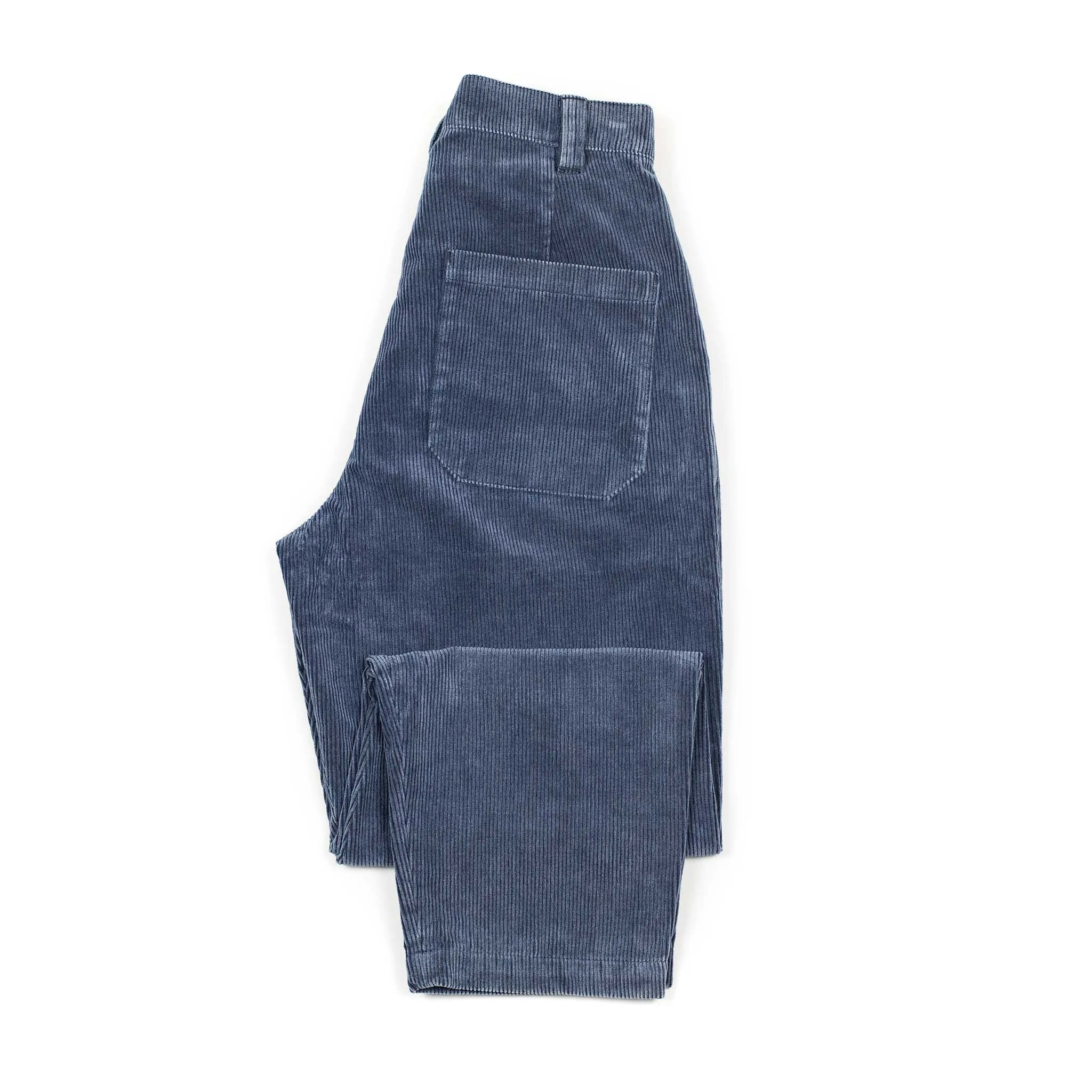 Naval trousers in faded blue cotton corduroy