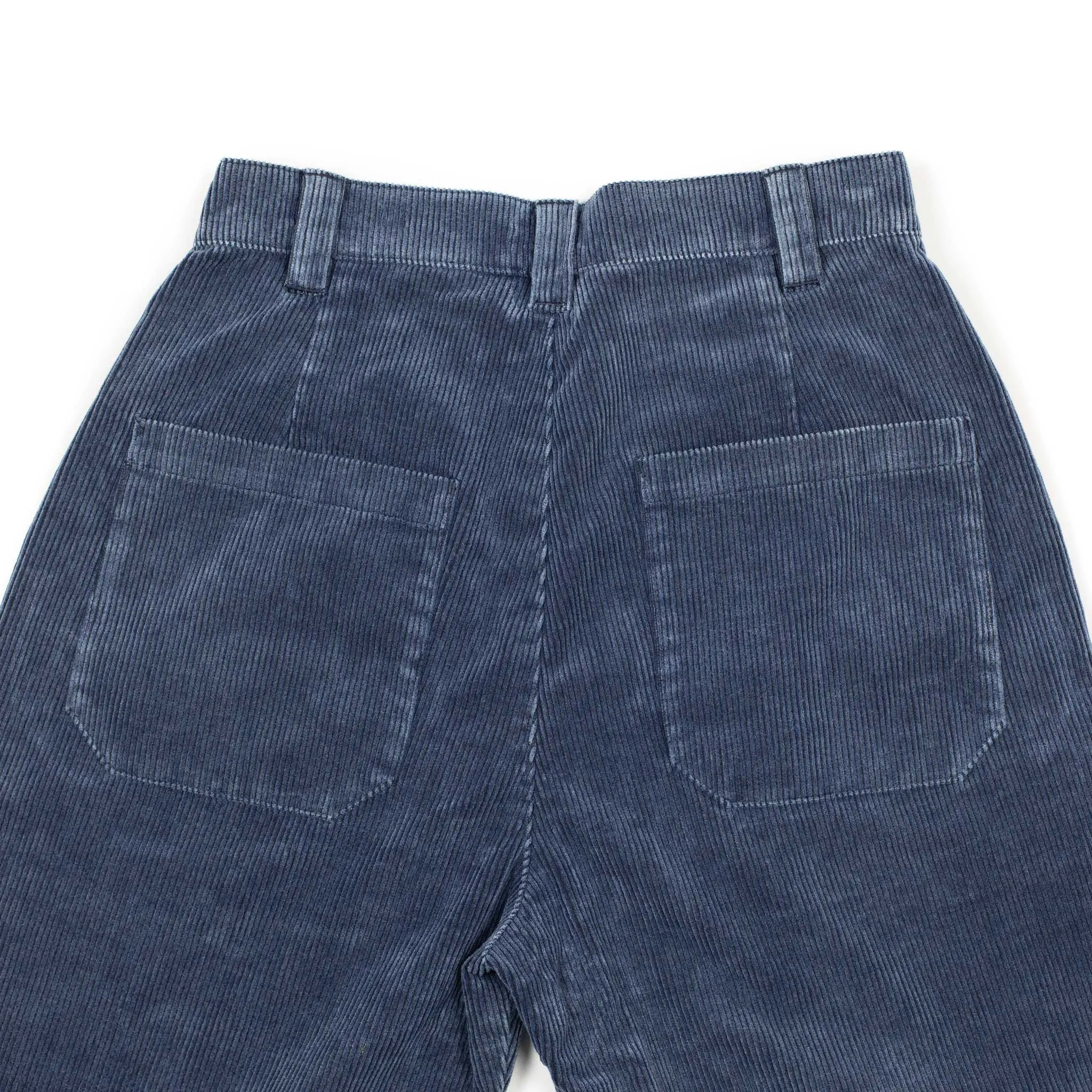 Naval trousers in faded blue cotton corduroy