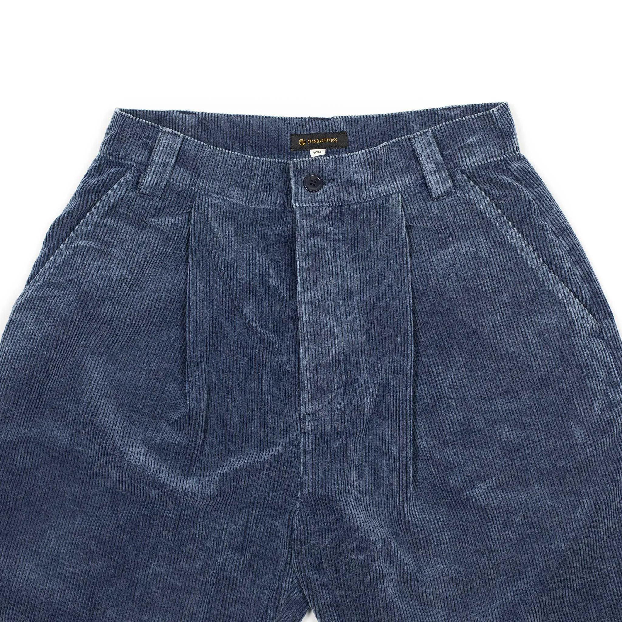 Naval trousers in faded blue cotton corduroy