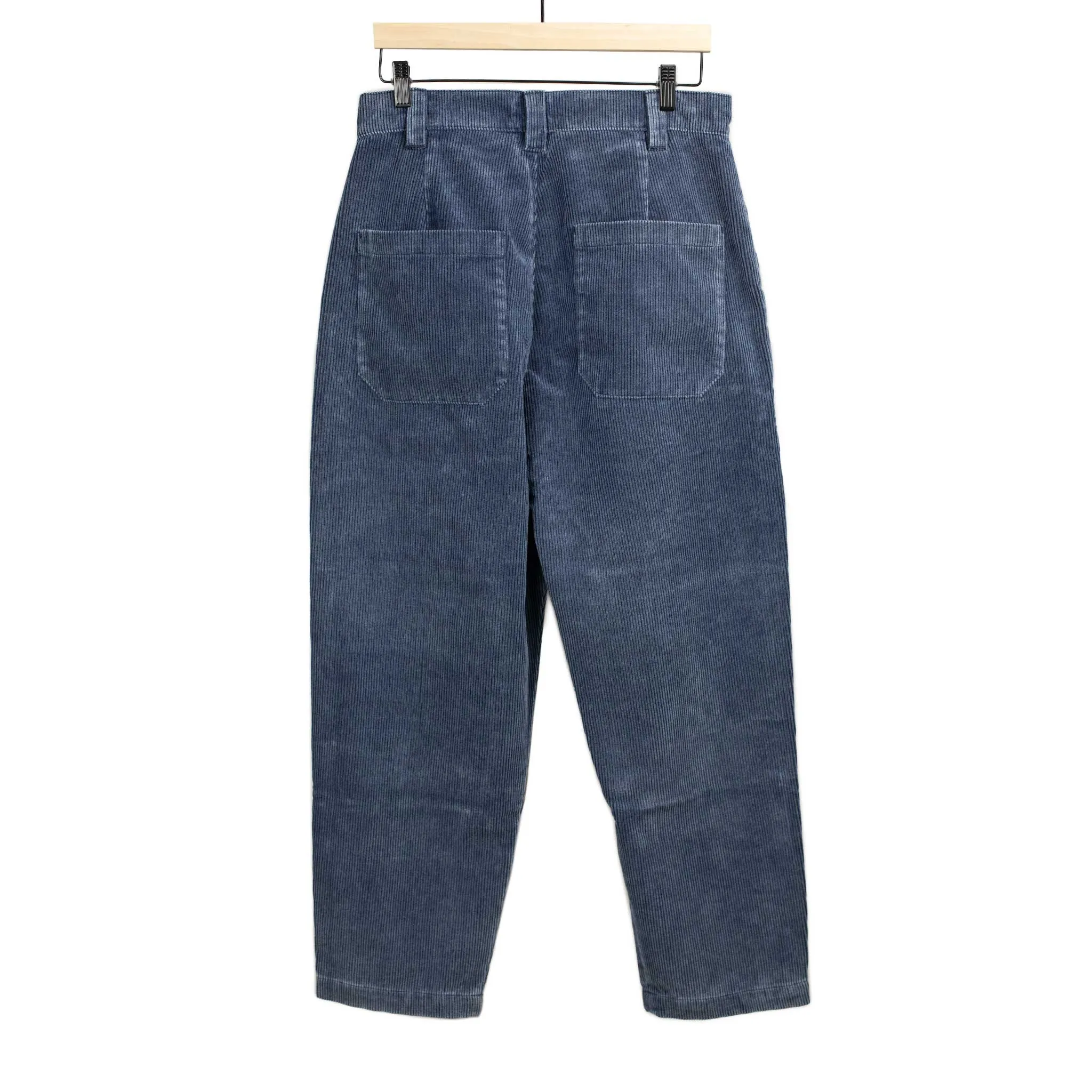 Naval trousers in faded blue cotton corduroy