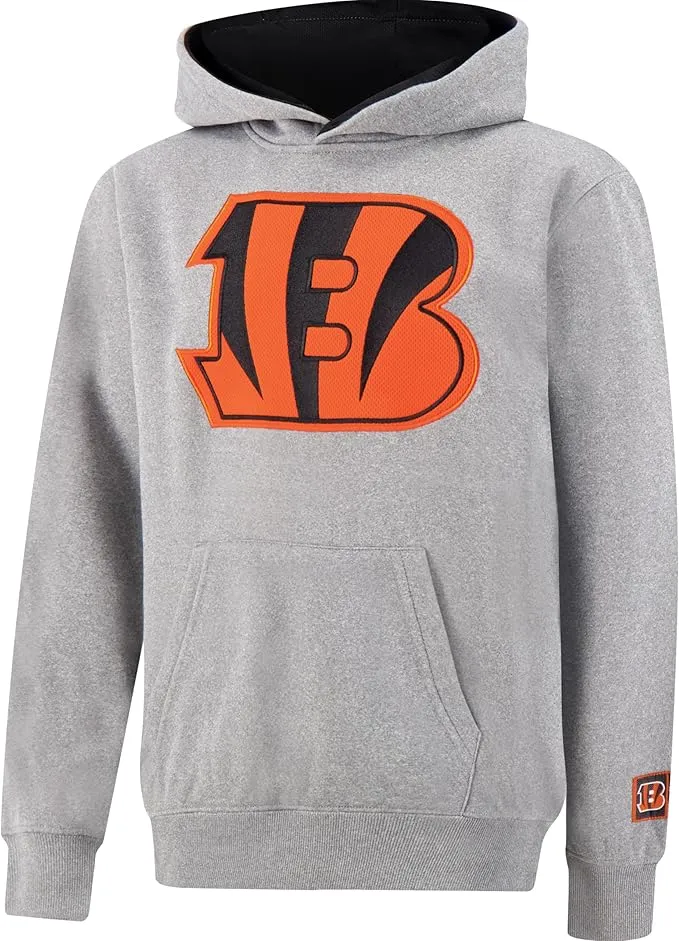 NFL Official Youth Super Soft Hoodie Sweatshirt Pullover - Warm Polyester Blend|Cincinnati Bengals