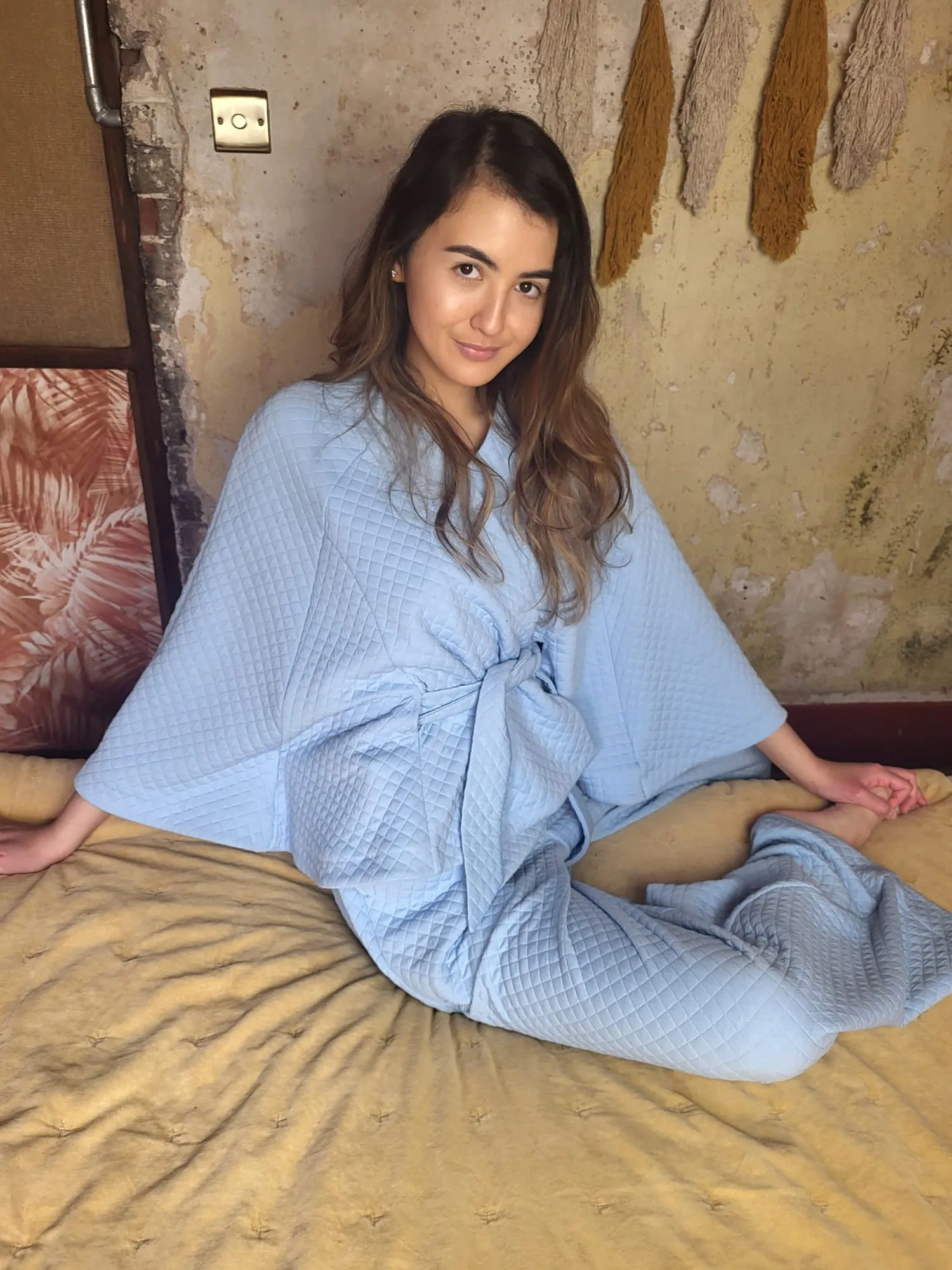 Ophelia Cape Set in Soft Blue by Attique