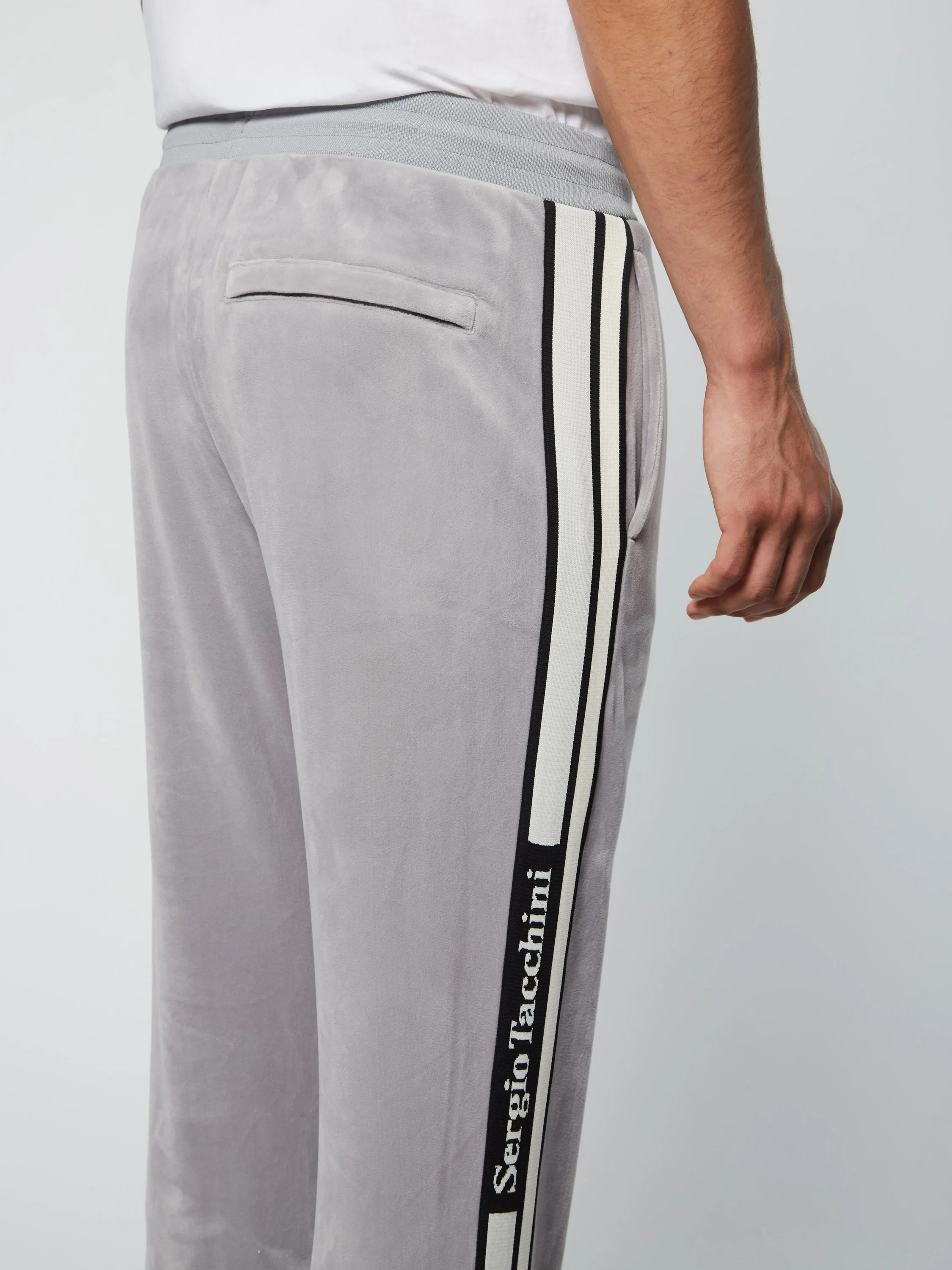 Pereto Velour Track Pant- Sleet