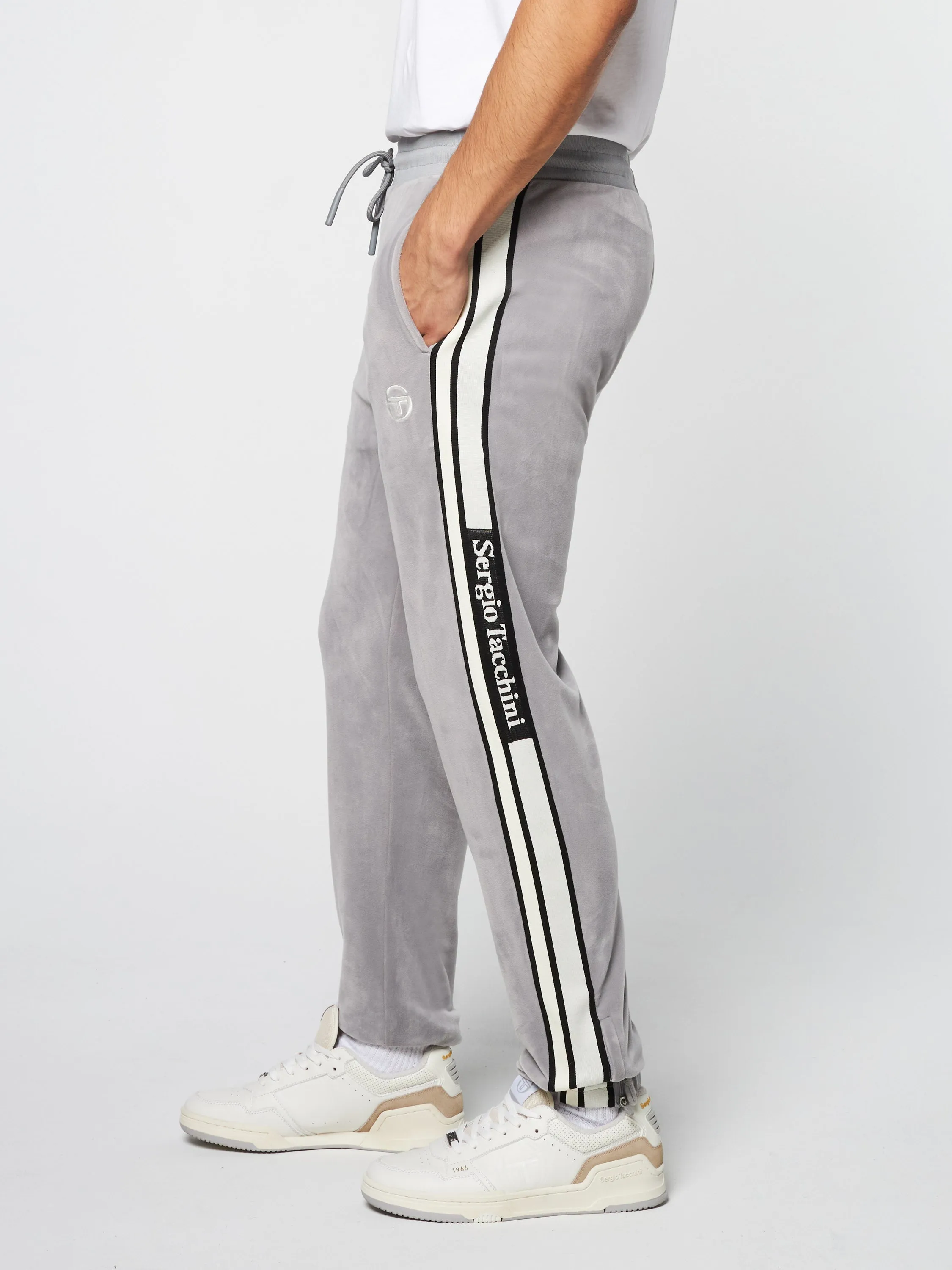 Pereto Velour Track Pant- Sleet