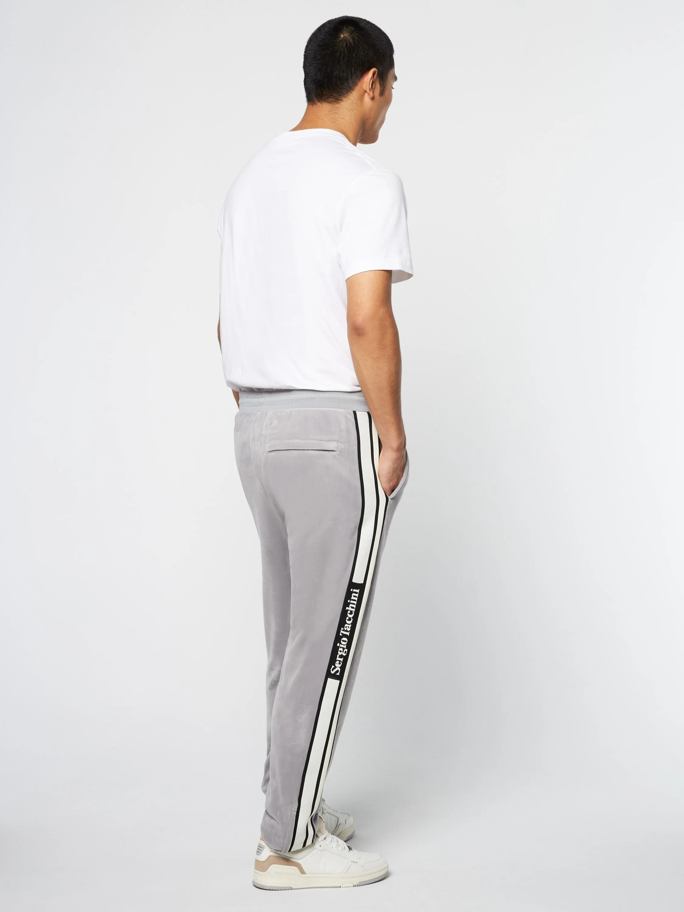 Pereto Velour Track Pant- Sleet